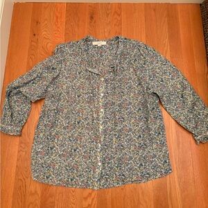 LOFT Multicolor Floral Blouse